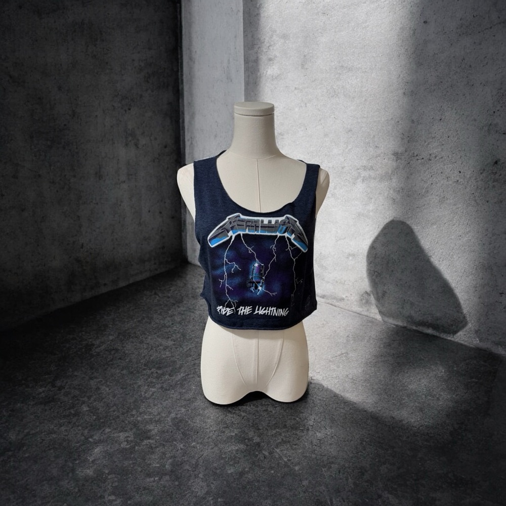 Bravado Metallica  Cropped Raw Edge Sleeveless T-Shirt SZ‎ LG